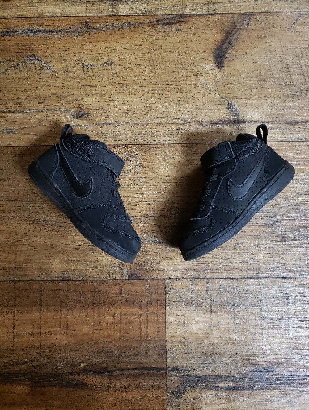 Toddler Boys Sz 7 Nike Court Borough Mid Black High-Top Sneakers